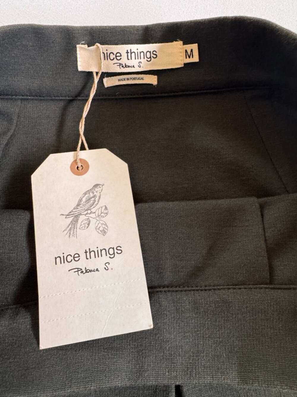 Modern Edge! Nice Things Pewter Green Split Front Skirt (Size M, NWT) - Picture 6 of 6